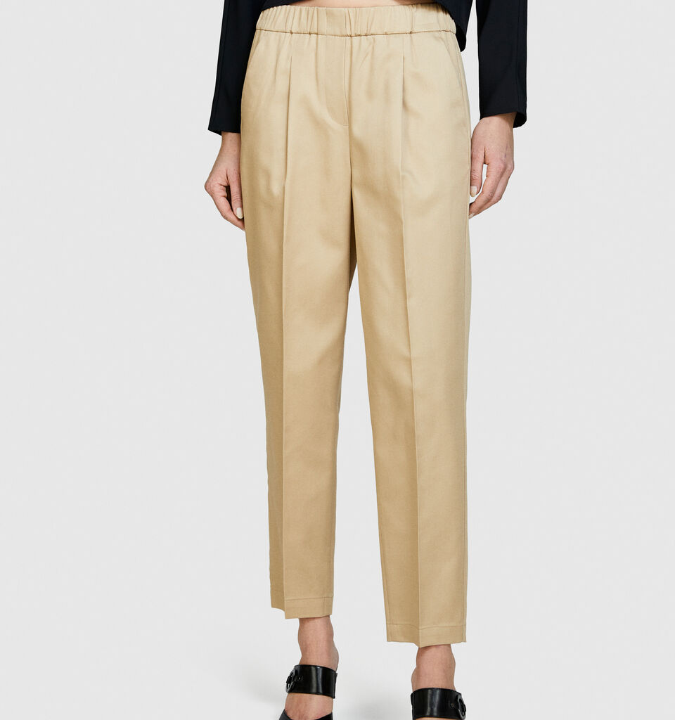 Solid color joggers - women's joggers - Beige | Sisley image number 4